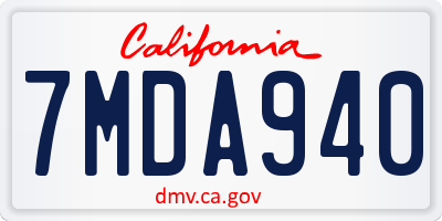 CA license plate 7MDA940
