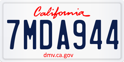 CA license plate 7MDA944