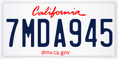 CA license plate 7MDA945