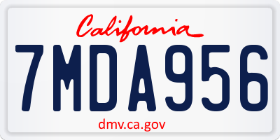CA license plate 7MDA956