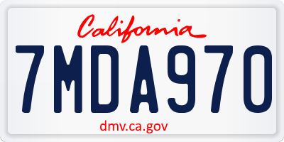 CA license plate 7MDA970