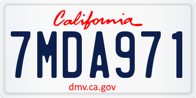 CA license plate 7MDA971
