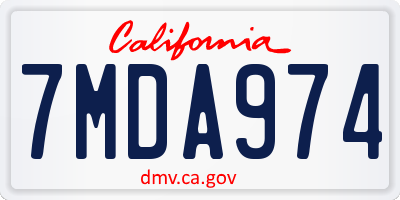 CA license plate 7MDA974