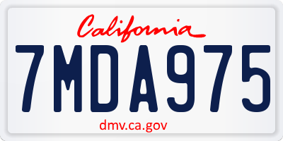 CA license plate 7MDA975