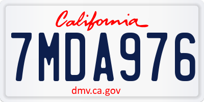 CA license plate 7MDA976