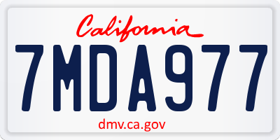 CA license plate 7MDA977