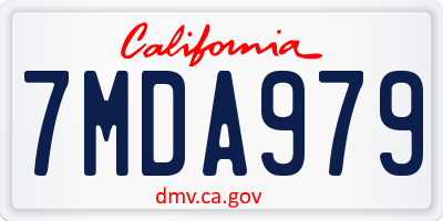 CA license plate 7MDA979