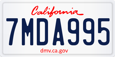 CA license plate 7MDA995