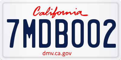 CA license plate 7MDB002