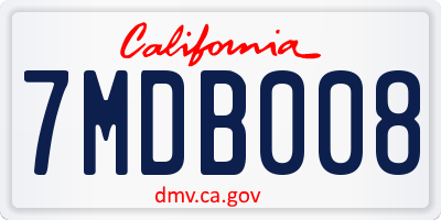 CA license plate 7MDB008