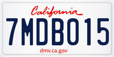 CA license plate 7MDB015