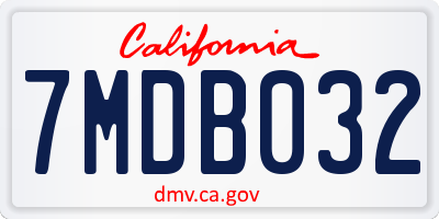 CA license plate 7MDB032