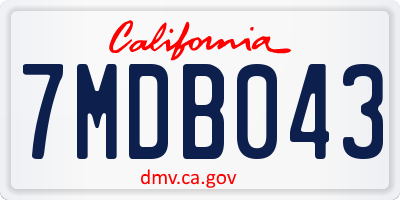 CA license plate 7MDB043