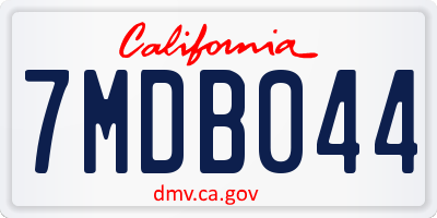 CA license plate 7MDB044
