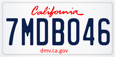 CA license plate 7MDB046
