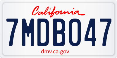 CA license plate 7MDB047