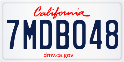 CA license plate 7MDB048