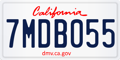 CA license plate 7MDB055