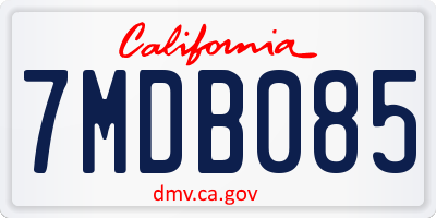 CA license plate 7MDB085