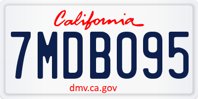 CA license plate 7MDB095