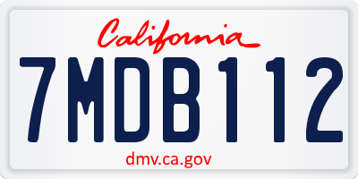 CA license plate 7MDB112