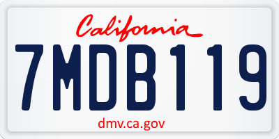 CA license plate 7MDB119