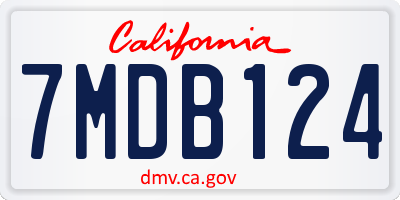 CA license plate 7MDB124