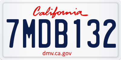 CA license plate 7MDB132