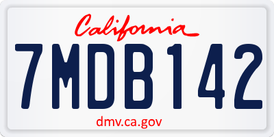 CA license plate 7MDB142