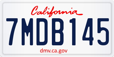 CA license plate 7MDB145