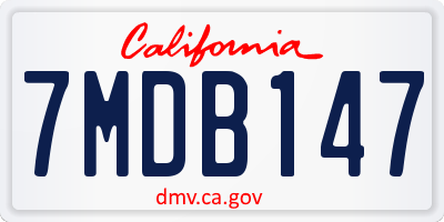 CA license plate 7MDB147