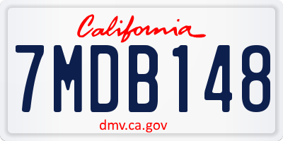 CA license plate 7MDB148
