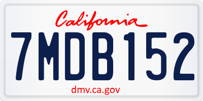 CA license plate 7MDB152