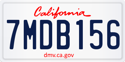 CA license plate 7MDB156