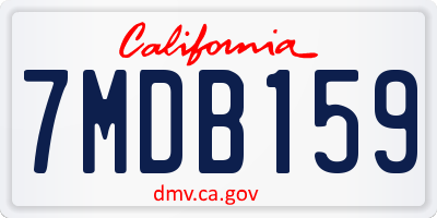 CA license plate 7MDB159