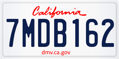 CA license plate 7MDB162