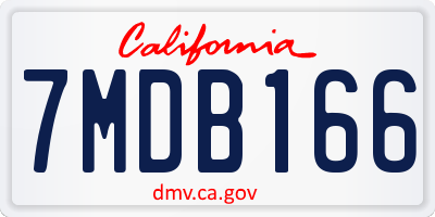 CA license plate 7MDB166