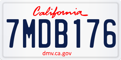 CA license plate 7MDB176