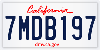 CA license plate 7MDB197