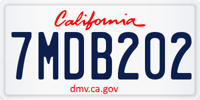 CA license plate 7MDB202