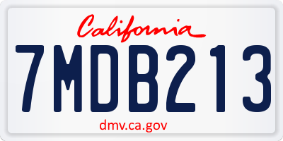 CA license plate 7MDB213