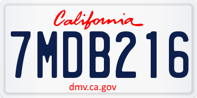 CA license plate 7MDB216