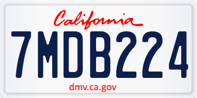 CA license plate 7MDB224