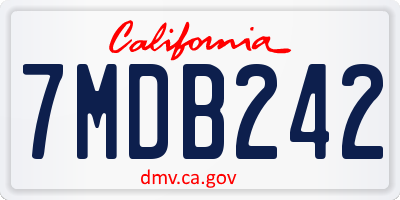 CA license plate 7MDB242