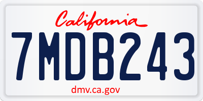 CA license plate 7MDB243