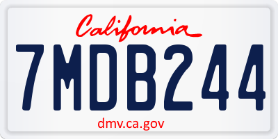 CA license plate 7MDB244
