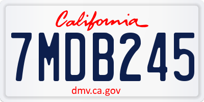 CA license plate 7MDB245