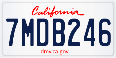 CA license plate 7MDB246