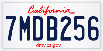 CA license plate 7MDB256