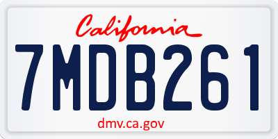 CA license plate 7MDB261